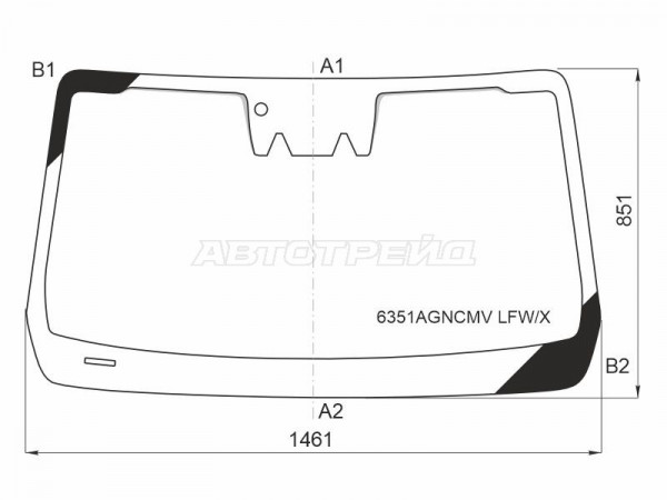 Стекло лобовое (Две камеры / Датчик дождя) Isuzu D-MAX 19-  / MU-X 20-