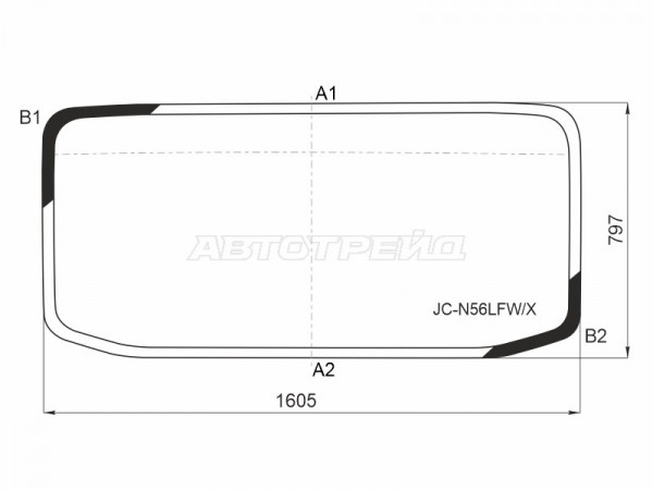 Стекло лобовое JAC N56 14-22  / Kamaz 43085 (COMPAS-5) 23-