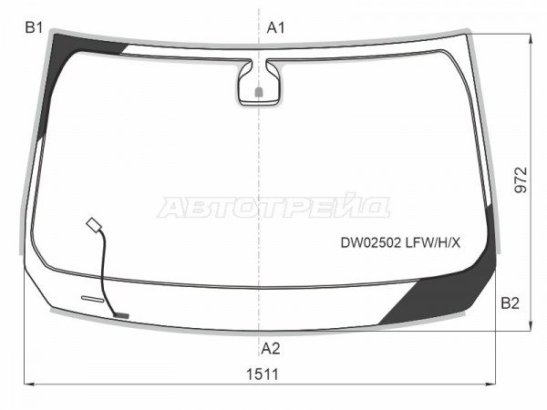 Стекло лобовое (Обогрев щеток) Jeep Cherokee 18-21