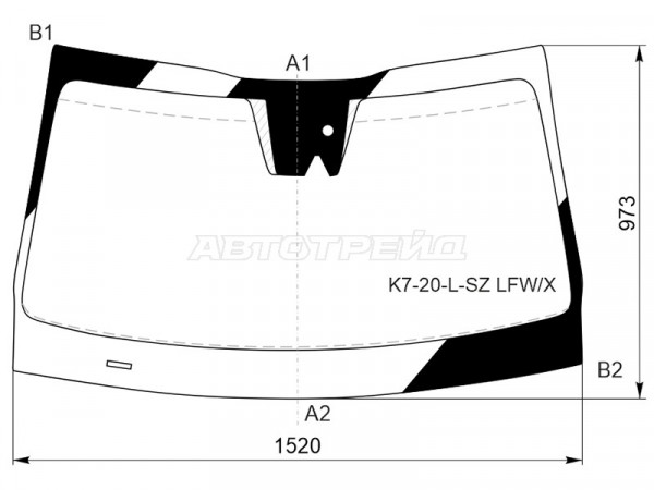 Стекло лобовое (Камера / Датчик дождя) Kia Cadenza 16-  / K7 16-21