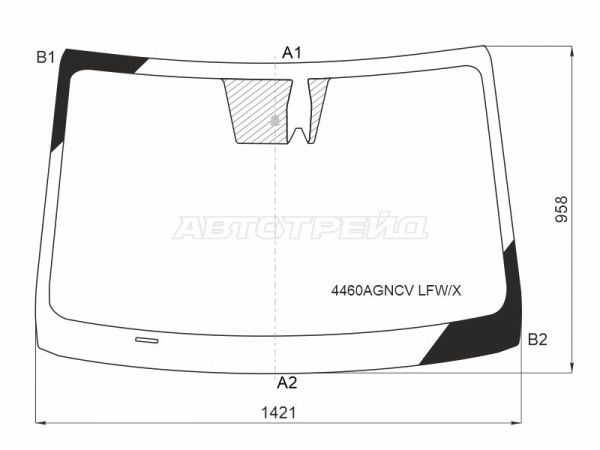 Стекло лобовое (Камера / Место под датчик запотевания) Kia Cerato 21-  / Forte 18-