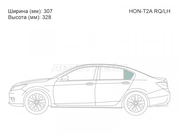 Стекло форточки (Сзади / Слева / Цвет зеленый) Honda Accord 12-20