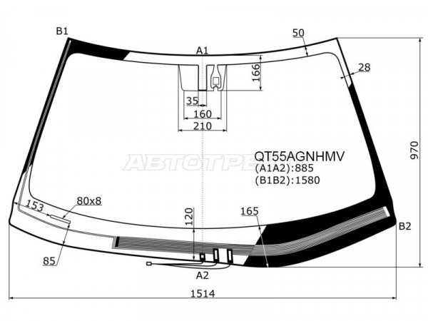 Стекло лобовое (Обогрев щеток / Датчик дождя) Lexus ES 12-18