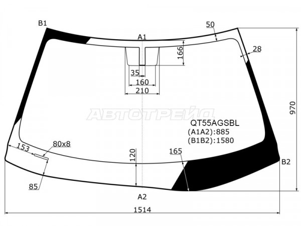 Стекло лобовое Lexus ES 12-18
