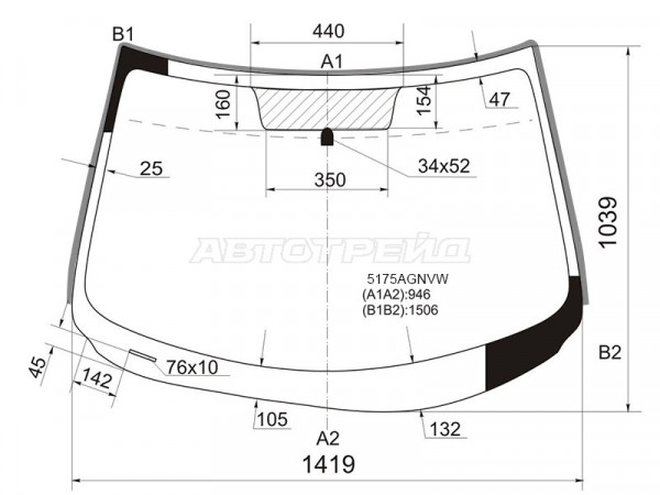 Стекло лобовое (Молдинг) Mazda 3 08-13