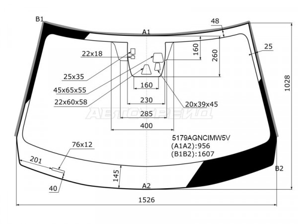 Стекло лобовое (Три камеры / Датчик дождя / Молдинг) Mazda CX-5 14-17