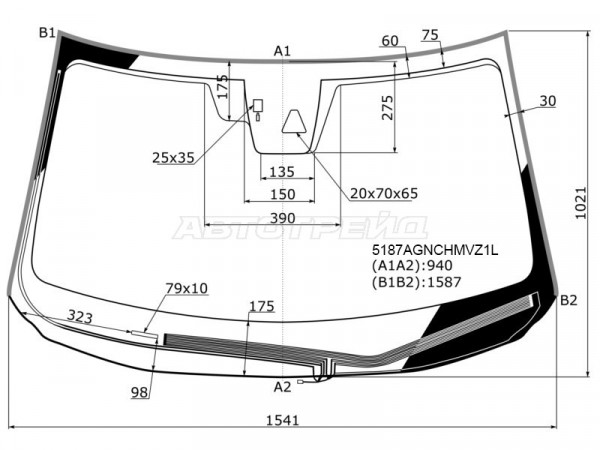 Стекло лобовое (Обогрев щеток / Камера / Датчик дождя / Молдинг) Mazda CX-5 16-