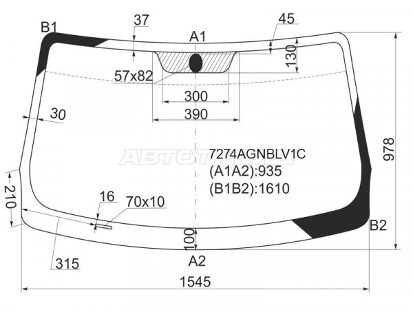 Стекло лобовое Renault Kangoo 08-16  / Mercedes-Benz Citan 12-19