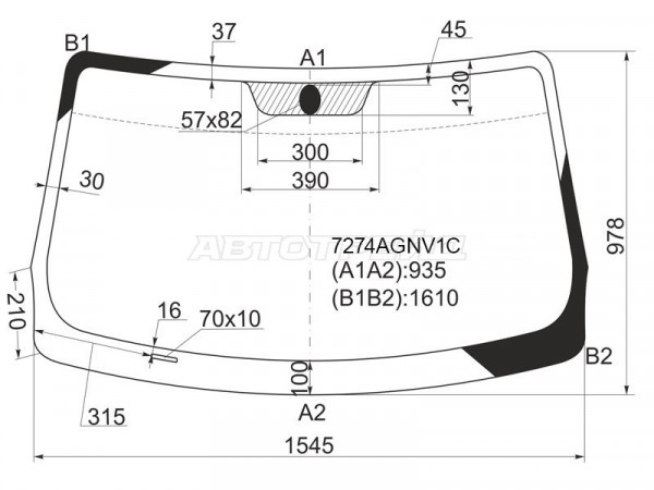 Стекло лобовое Renault Kangoo 08-16  / Mercedes-Benz Citan 12-19