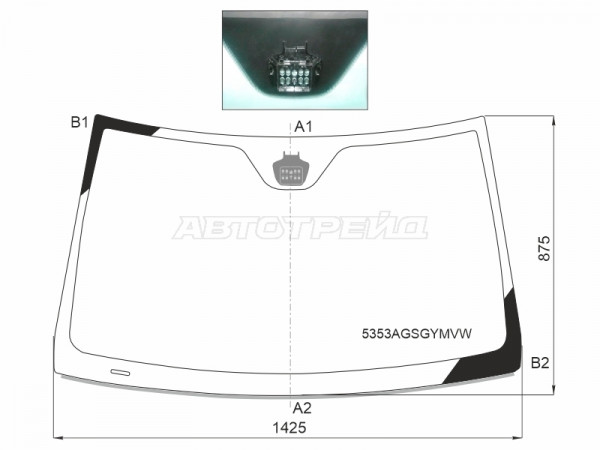Стекло лобовое (Датчик дождя / Молдинг / 2D CPE) Mercedes-Benz CLK-Class 02-10