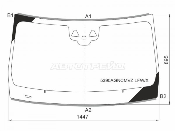 Стекло лобовое (Две камеры / Датчик дождя / Молдинг / 4D SED) Mercedes-Benz CLS-Class 17-