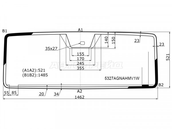 Стекло лобовое (Обогрев полный / Антенна / Датчик дождя) Mercedes-Benz G-Class 12-18