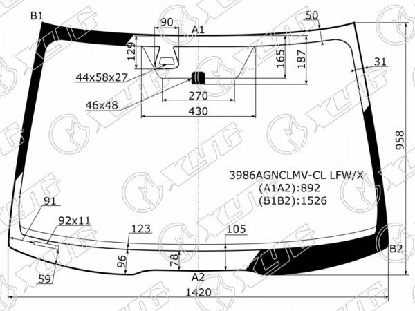 Стекло лобовое + дд HONDA ACCORD 4 /5D 02-08 /ACURA TSX 04-08