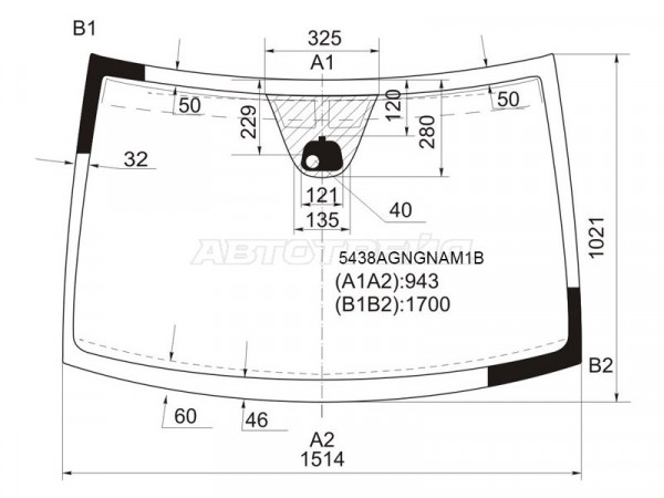 Стекло лобовое (Антенна / Датчик дождя) Mercedes-Benz Viano 03-14  / Vito 03-14