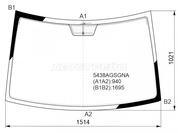 Стекло лобовое (Антенна) Mercedes-Benz Viano 03-14  / Vito 03-14