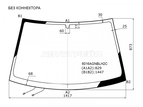 Стекло лобовое (Обогрев щеток / 4D SED) Nissan Almera Classic 06-12
