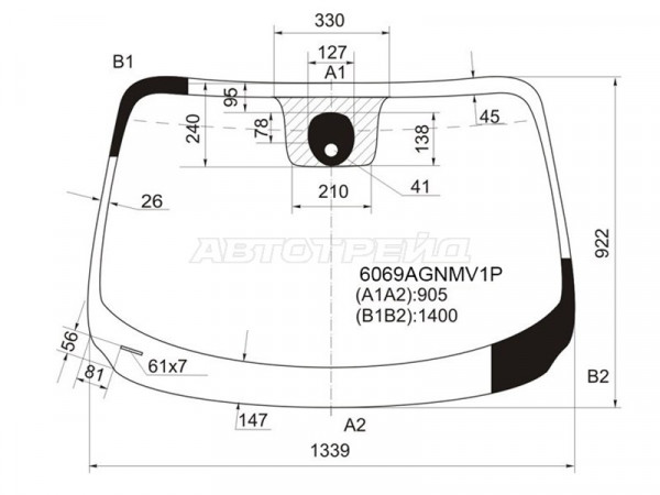 Стекло лобовое (Датчик дождя / Сборка Британия) Nissan Juke 10-20