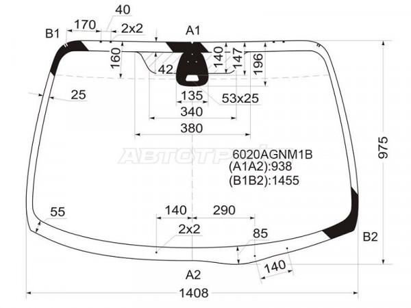 Стекло лобовое (Датчик дождя) Nissan Primera 01-08