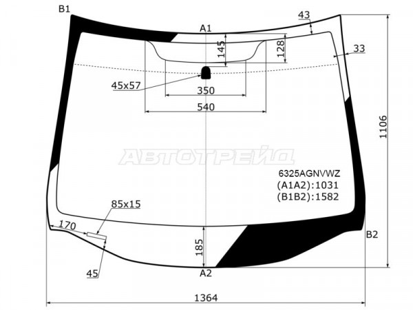 Стекло лобовое (Молдинг) Opel Meriva 10-18