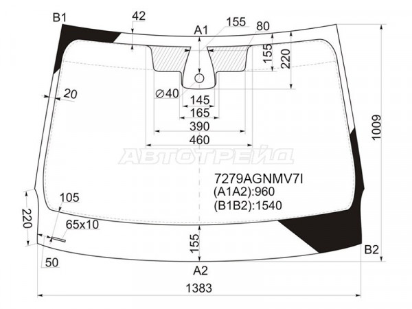 Стекло лобовое (Датчик дождя) Renault Fluence 09-17  / Megane 08-16