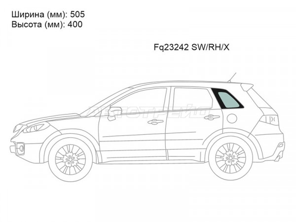 Стекло кузова боковое (не опускное) (Справа / Цвет зеленый) Acura RDX 06-12