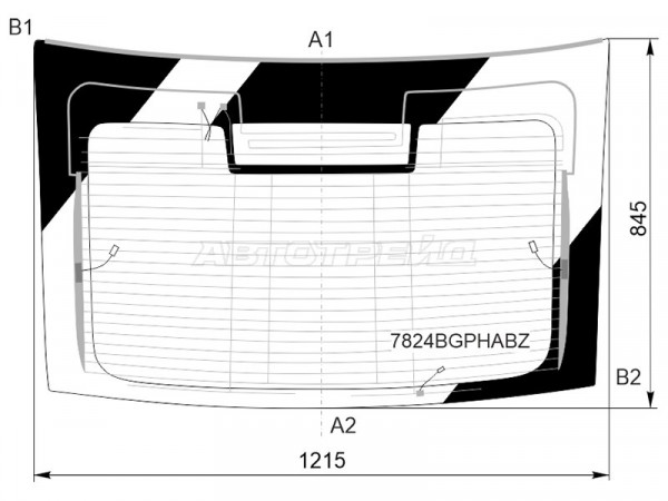 Стекло заднее (Затемненное / Обогрев / 5D LBK) Skoda Octavia 19-24