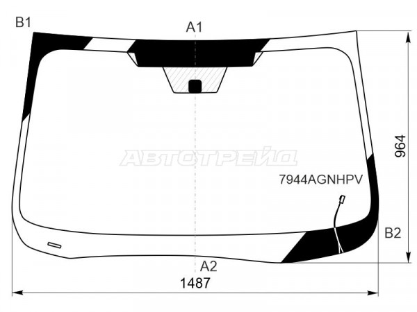 Стекло лобовое (Обогрев щеток / Две камеры / Молдинг) Subaru Forester 18-21