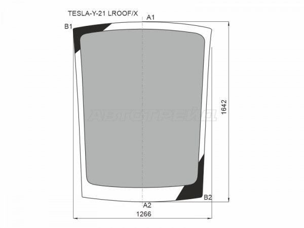 Стекло люка (Затемнённое /молдинг) Tesla Model Y 19-25