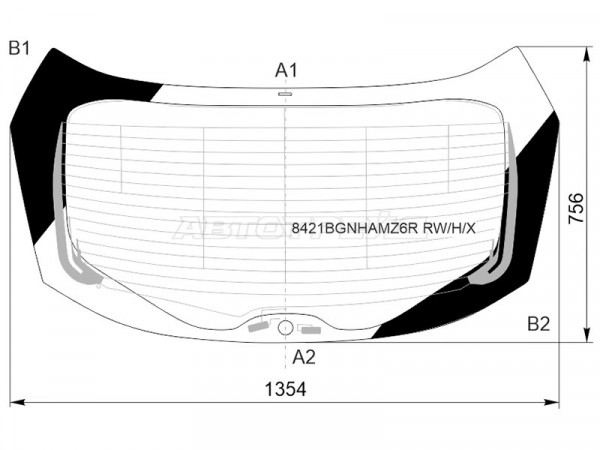 Стекло заднее (Цвет зеленый / Обогрев / Антенна / Молдинг) Toyota C-HR 19-23  / Izoa 20-