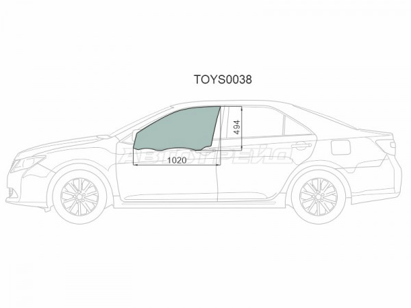 Стекло боковое опускное (Спереди / Слева / Цвет зеленый) Toyota Camry (XV50) 11-18  / Camry UAE /USA 11-17