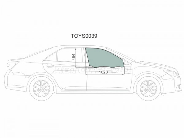 Стекло боковое опускное (Спереди / Справа / Цвет зеленый) Toyota Camry (XV50) 11-18  / Camry UAE /USA 11-17