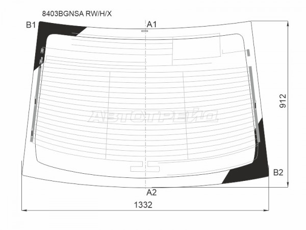 Стекло заднее (Цвет зеленый / Обогрев / Антенна) Toyota Camry (XV50) 11-18  / Aurion 12-15