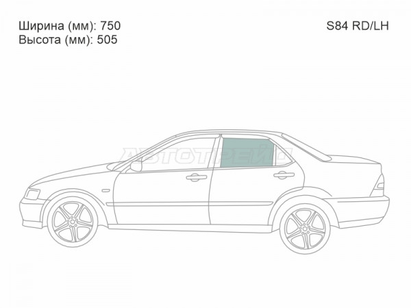 Стекло боковое опускное (Сзади / Слева / Цвет зеленый) Honda Accord 97-03  / Honda Accord 98-02