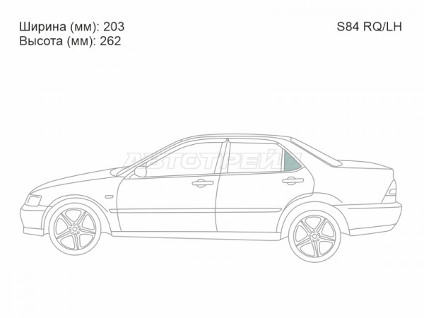 Стекло форточки (Сзади / Слева / Цвет зеленый) Honda Accord 97-03  / Honda Accord 98-02
