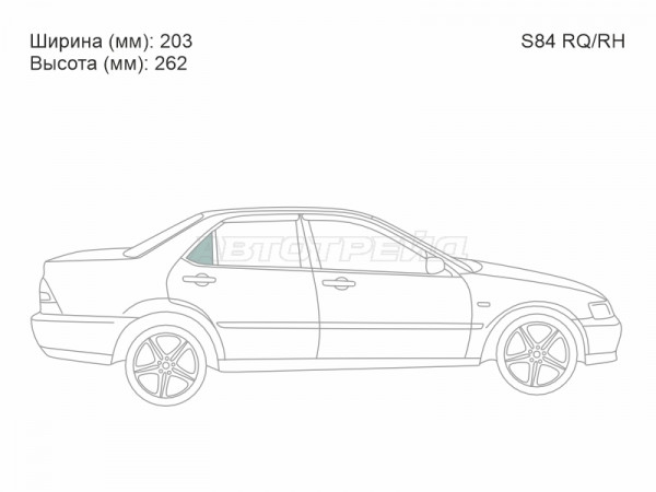 Стекло форточки (Сзади / Справа / Цвет зеленый) Honda Accord 97-03  / Honda Accord 98-02