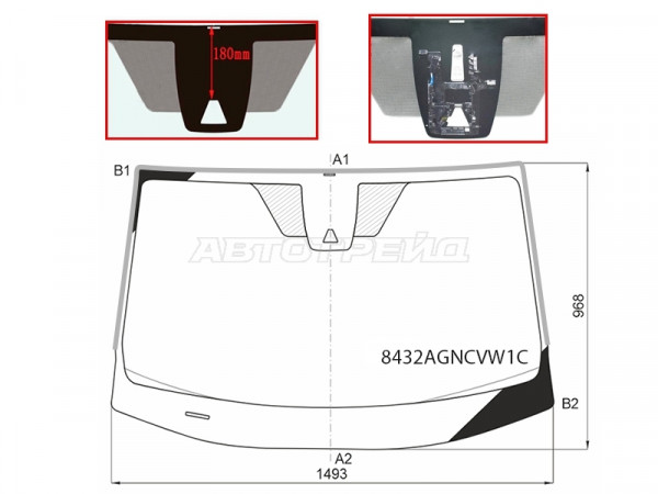 Стекло лобовое (Камера / Молдинг) Toyota RAV4 (XA50) 18-  / Wildlander 19-25