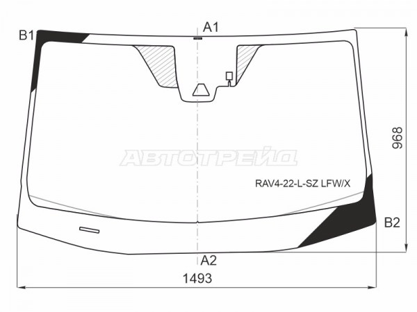 Стекло лобовое (Камера / Датчик дождя / Камера с 2022г) Toyota RAV4 (XA50) 18-  / Wildlander 19-25
