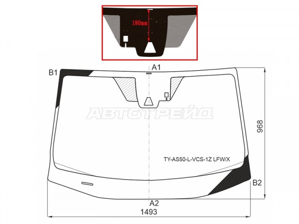 Стекло лобовое (Камера / Датчик дождя) Toyota RAV4 (XA50) 18-