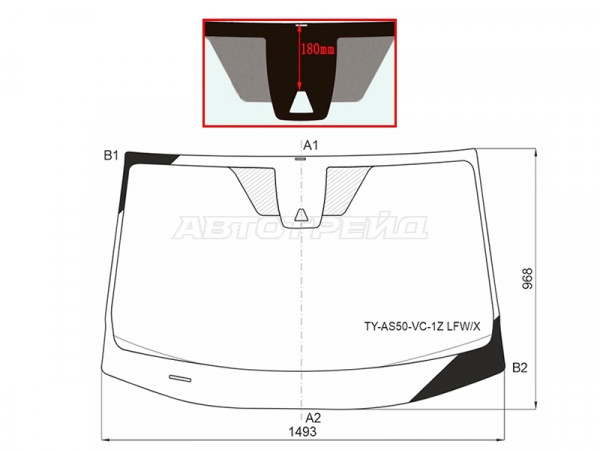 Стекло лобовое (Камера) Toyota RAV4 (XA50) 18-  / Wildlander 19-25