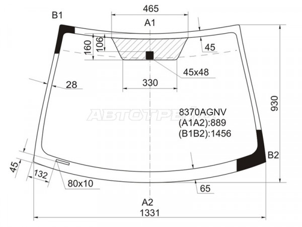 Стекло лобовое (4D SED) Toyota Belta 05-12  / Vios 07-16