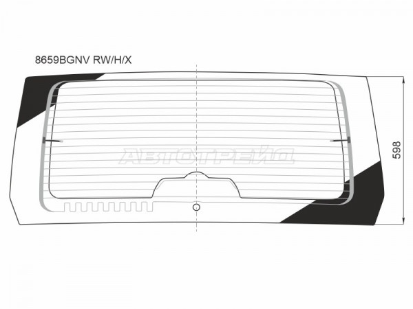 Стекло заднее (Цвет зеленый / Обогрев) Volkswagen Caddy 20-