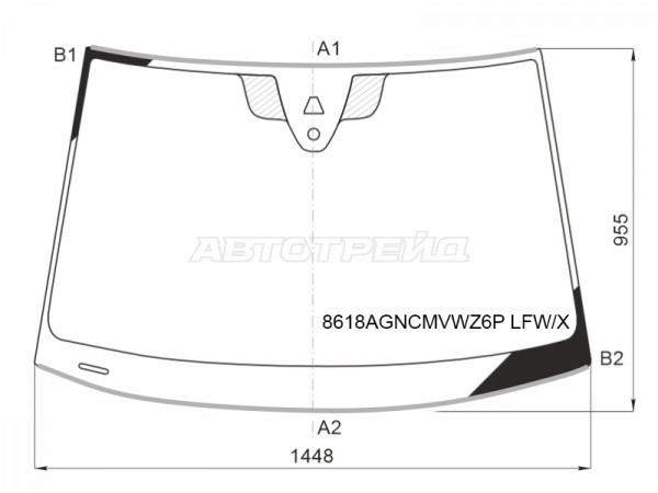 Стекло лобовое (Камера / Датчик дождя / Молдинг / без VICS) Volkswagen Golf 16-19