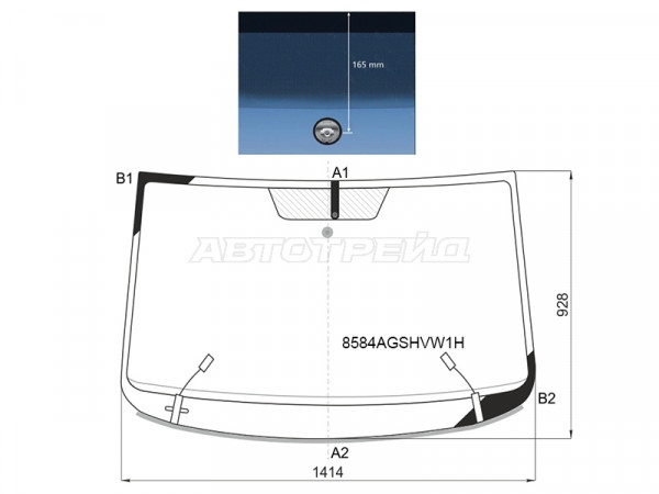 Стекло лобовое (Обогрев полный / Молдинг) Volkswagen Passat 05-15