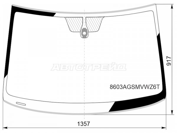 Стекло лобовое (Датчик дождя / Молдинг) Volkswagen Polo 14-20