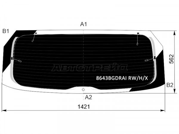 Стекло заднее (Затемненное / Обогрев / Антенна) Volkswagen Touareg 18-23