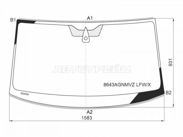 Стекло лобовое (Датчик дождя / Молдинг) Volkswagen Touareg 18-23