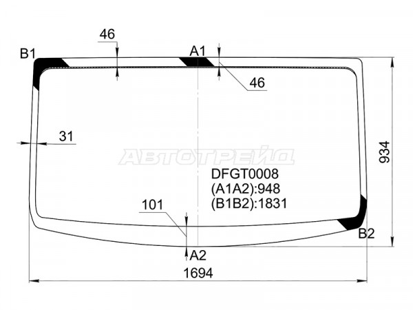 Стекло лобовое Dongfeng K33-561 23-