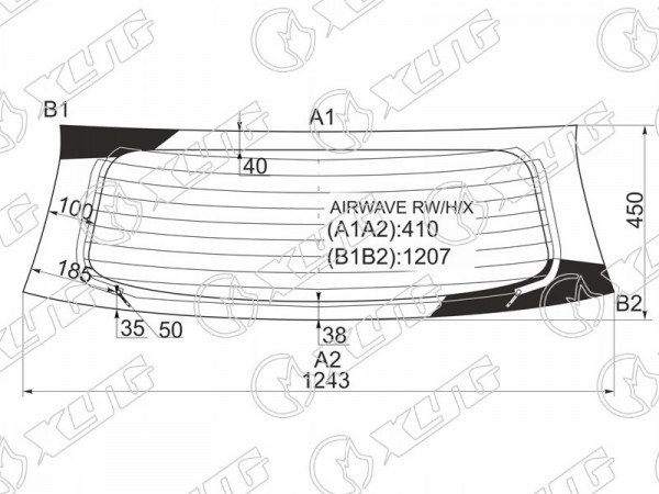 Стекло заднее (Цвет зеленый / Обогрев) Honda Airwave 05-10  / Partner 06-10