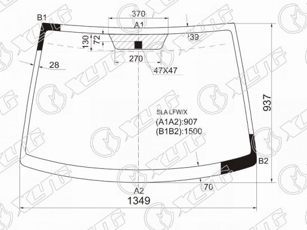 Стекло лобовое Honda Airwave 05-10  / Partner 06-10
