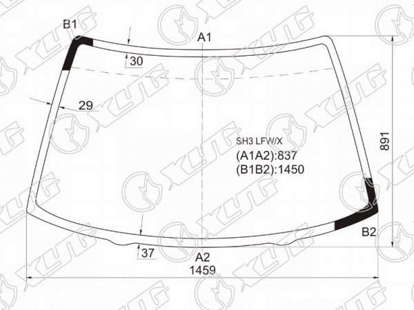 Стекло лобовое HONDA CIVIC 3D HBK 87-91